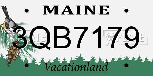 3QB7179 Maine License Plate