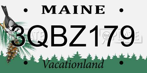3QBZ179 Maine License Plate