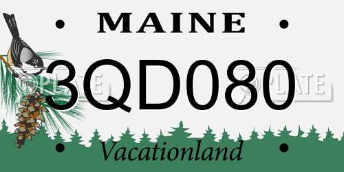 3QD080 Maine License Plate