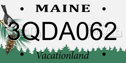 3QDA062 Maine License Plate