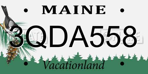 3QDA558 Maine License Plate