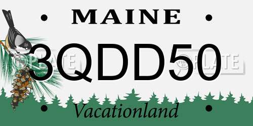 3QDD50 Maine License Plate