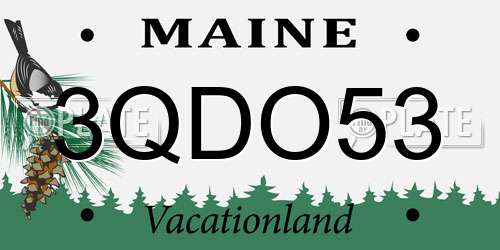 3QDO53 Maine License Plate