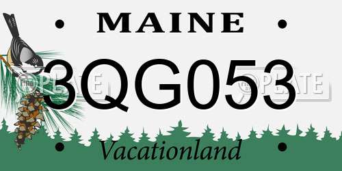 3QG053 Maine License Plate