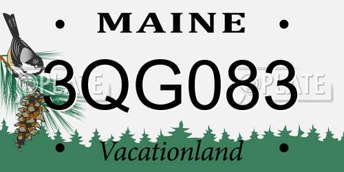 3QG083 Maine License Plate