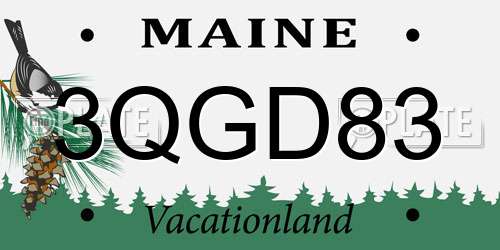 3QGD83 Maine License Plate