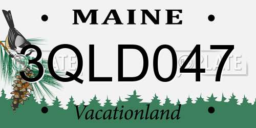 3QLD047 Maine License Plate