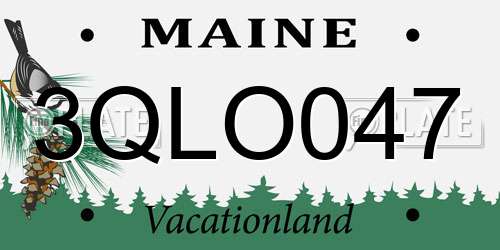 3QLO047 Maine License Plate
