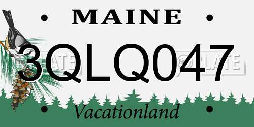 3QLQ047 Maine License Plate