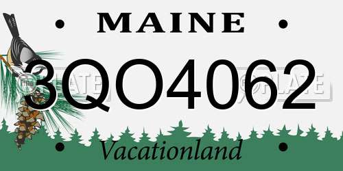3QO4062 Maine License Plate