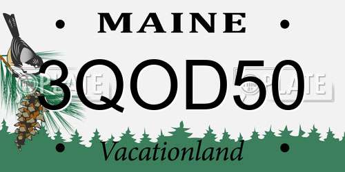 3QOD50 Maine License Plate