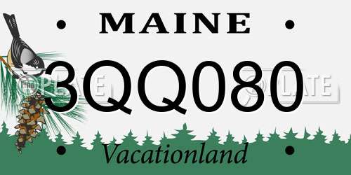 3QQ080 Maine License Plate
