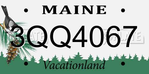 3QQ4067 Maine License Plate