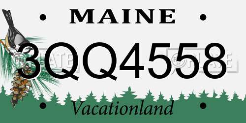3QQ4558 Maine License Plate