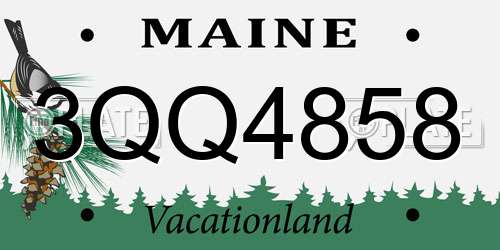 3QQ4858 Maine License Plate