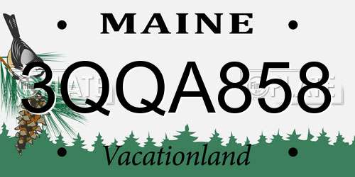 3QQA858 Maine License Plate