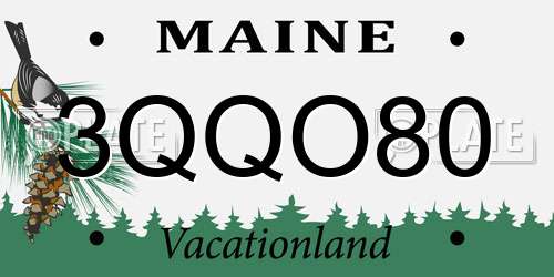 3QQO80 Maine License Plate