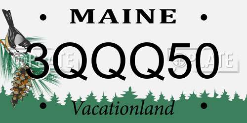 3QQQ50 Maine License Plate