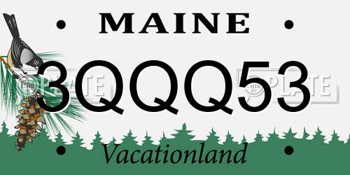 3QQQ53 Maine License Plate