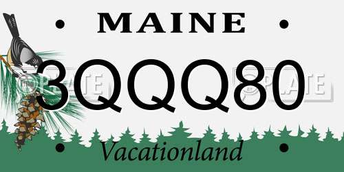 3QQQ80 Maine License Plate