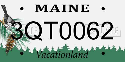 3QT0062 Maine License Plate