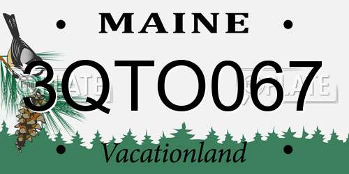 3QTO067 Maine License Plate