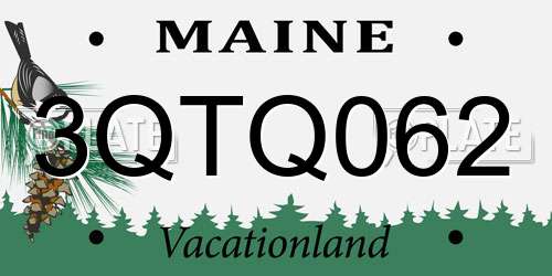 3QTQ062 Maine License Plate