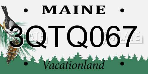 3QTQ067 Maine License Plate