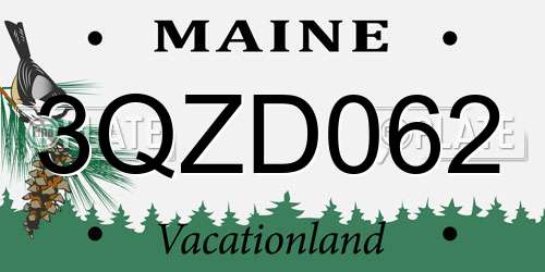 3QZD062 Maine License Plate