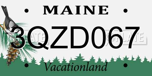 3QZD067 Maine License Plate