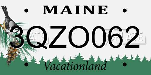 3QZO062 Maine License Plate