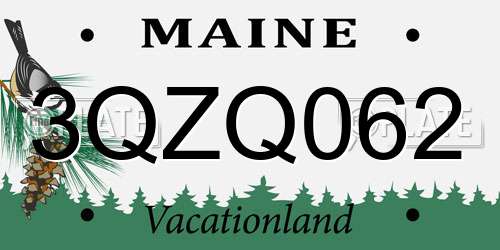 3QZQ062 Maine License Plate