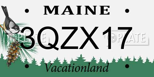 3QZX17 Maine License Plate