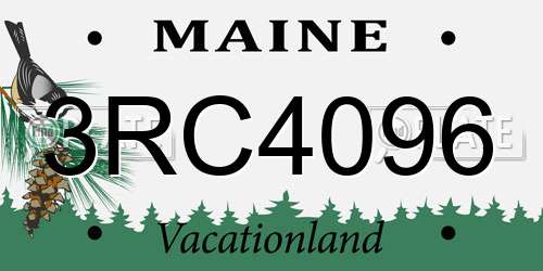 3RC4096 Maine License Plate