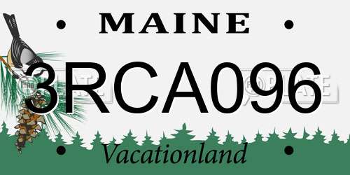 3RCA096 Maine License Plate
