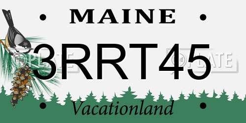 3RRT45 Maine License Plate