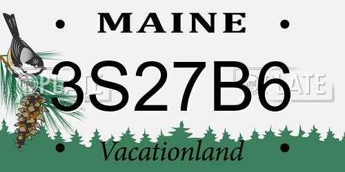 3S27B6 Maine License Plate