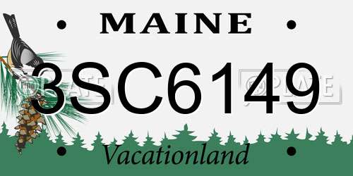 3SC6149 Maine License Plate