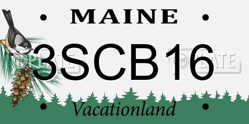 3SCB16 Maine License Plate