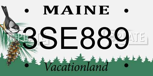 3SE889 Maine License Plate