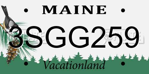 3SGG259 Maine License Plate