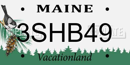 3SHB49 Maine License Plate
