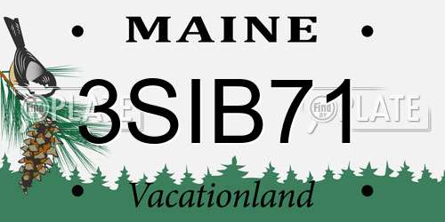 3SIB71 Maine License Plate