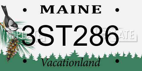 3ST286 Maine License Plate