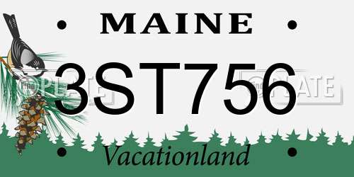 3ST756 Maine License Plate