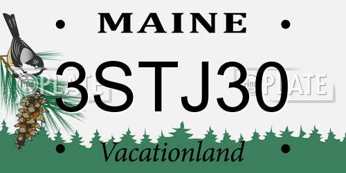 3STJ30 Maine License Plate