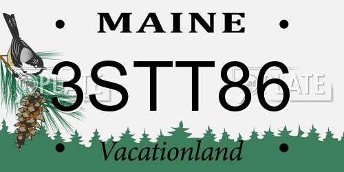 3STT86 Maine License Plate