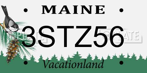 3STZ56 Maine License Plate