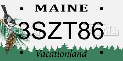 3SZT86 Maine License Plate