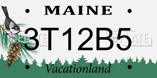 3T12B5 Maine License Plate